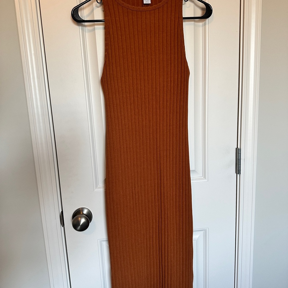 Old Navy Sleeveless Ribbed Burnt Orange Sweater Dress